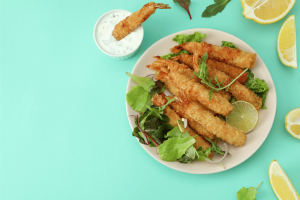 Read more about the article Parmesan Crusted Fish Fingers with Mint Peas