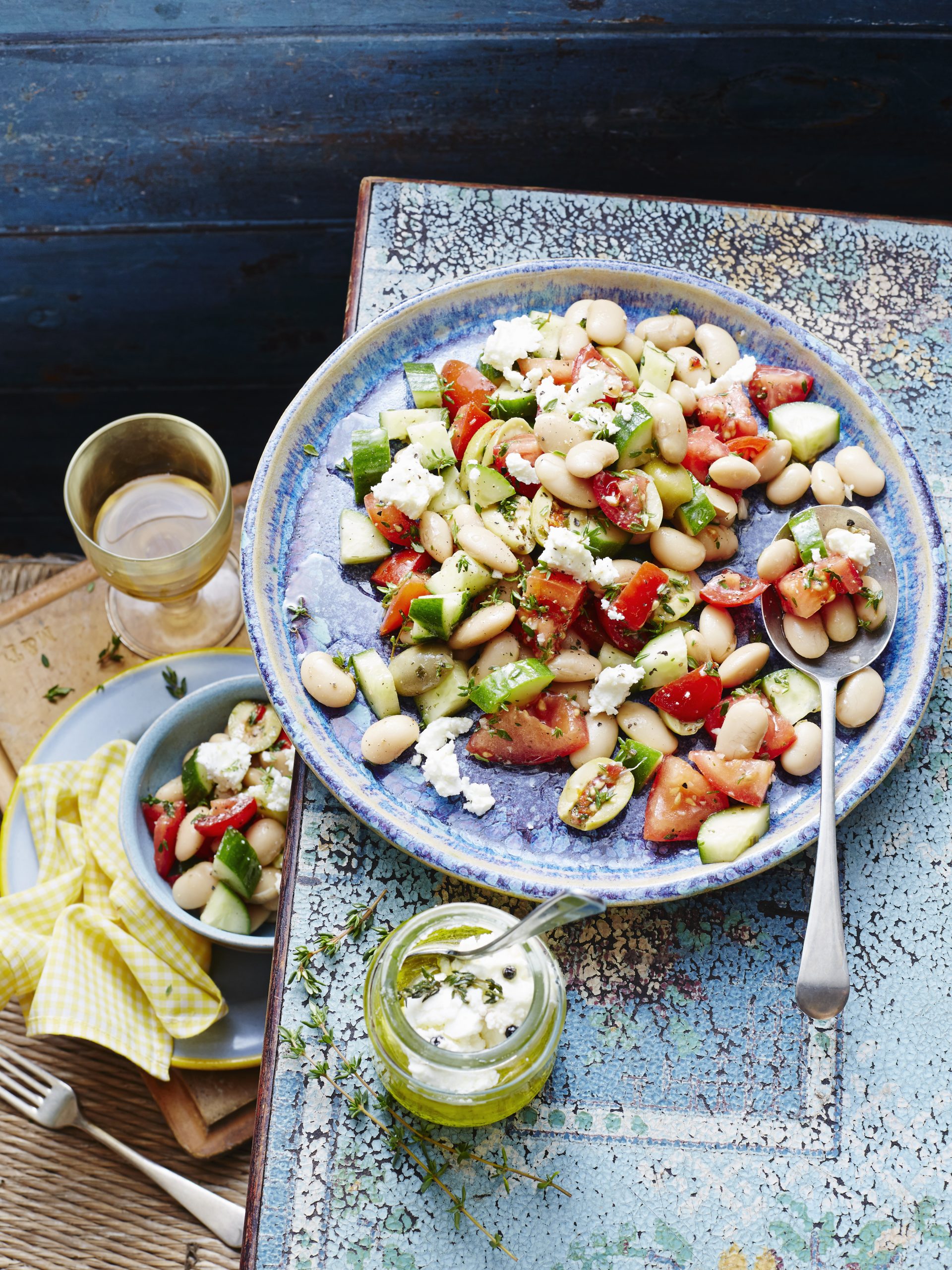 You are currently viewing White Bean, Goats Cheese & Cucumber Salad